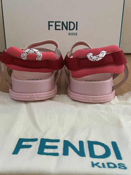 Fendi girls FF logo pink sandals Size UK 2.5 EU 35 - V & G Luxe Boutique