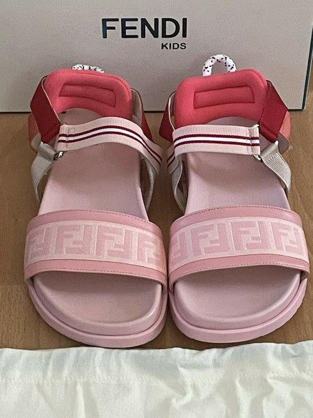 Fendi girls FF logo pink sandals Size UK 2.5 EU 35 - V & G Luxe Boutique