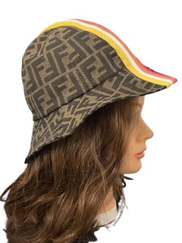 Fendi Kids FF Logo Hat With Multicoloured Stripes - V & G Luxe Boutique