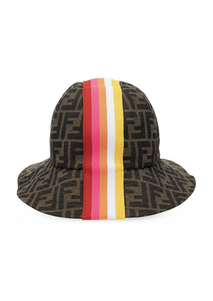 Fendi Kids FF Logo Hat With Multicoloured Stripes - V & G Luxe Boutique