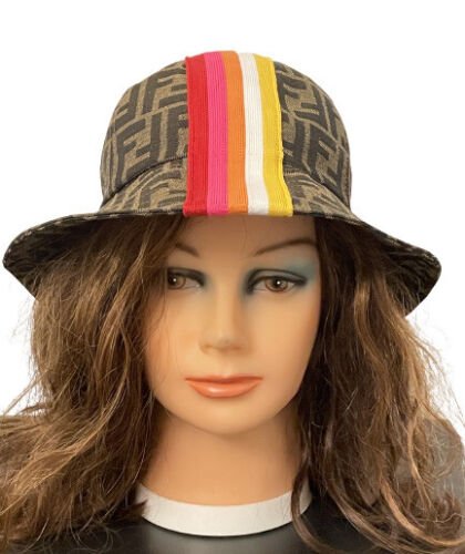 Fendi Kids FF Logo Hat With Multicoloured Stripes - V & G Luxe Boutique
