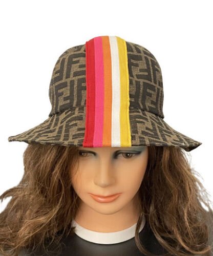 Fendi Kids FF Logo Hat With Multicoloured Stripes - V & G Luxe Boutique