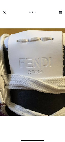 Fendi Kids Girls Purple Leather High Top Boots Sneakers, UK Size 12 (EU 30) - V & G Luxe Boutique