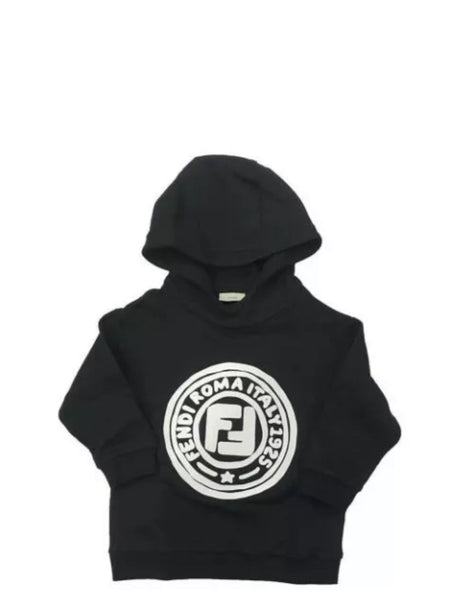 Fendi Kids Unisex Black Logo Hoody / Hooded Sweatshirt, Age 8 - V & G Luxe Boutique