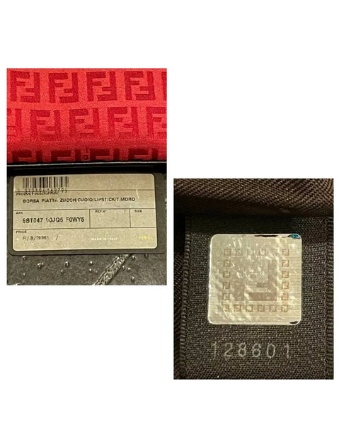 Fendi Lipstick Red FF Logo Print Shoulder Body Canvas Bag - V & G Luxe Boutique