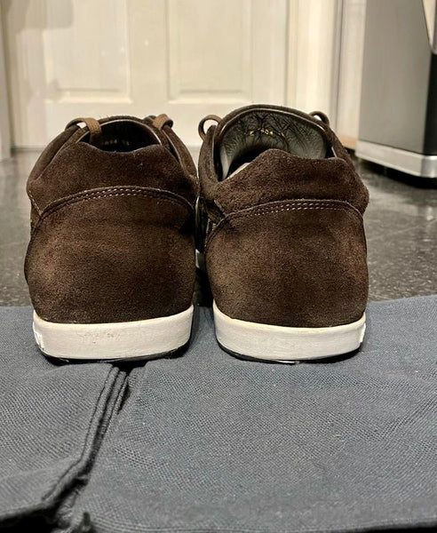 Fendi Men’s Brown Canvas & Suede Zucca F Print Sneakers, UK Size 7 - V & G Luxe Boutique