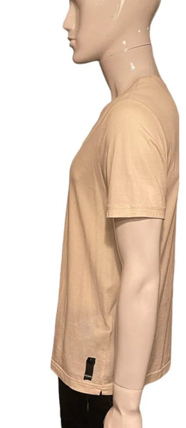 Fendi Men's Cream Cotton Zucca Logo Applique T-Shirt Size L - V & G Luxe Boutique