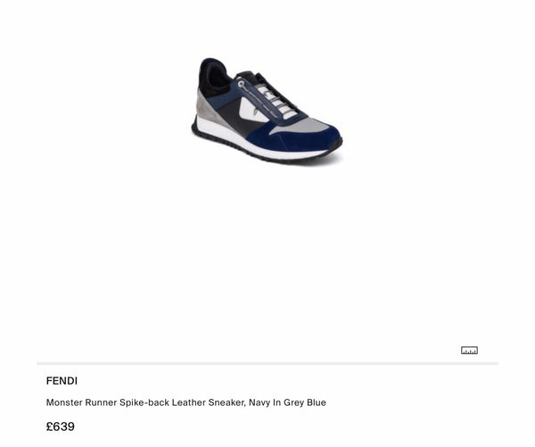 Fendi Men's Monster Suede & Leather Spike-Back Sneakers, UK Size 8 - V & G Luxe Boutique
