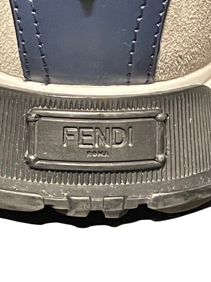 Fendi Men's Monster Suede & Leather Spike-Back Sneakers, UK Size 8 - V & G Luxe Boutique