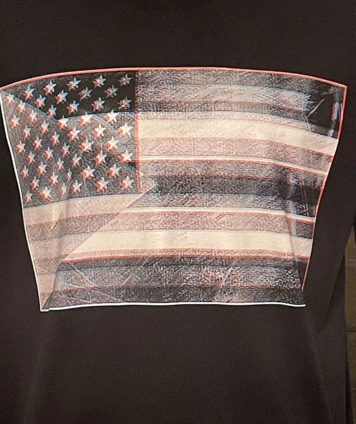 Givenchy Black 3D USA Flag Print Oversized Size Small - V & G Luxe Boutique