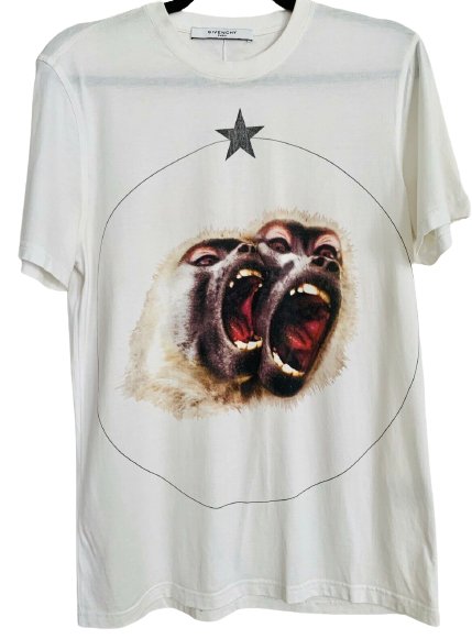 Givenchy Monkey Brothers Twin Baboon Print T-shirt Top Size S-M - V & G Luxe Boutique