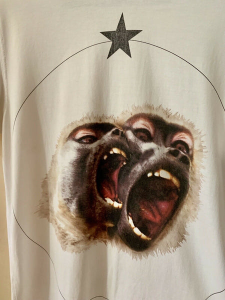 Givenchy Monkey Brothers Twin Baboon Print T-shirt Top Size S-M - V & G Luxe Boutique