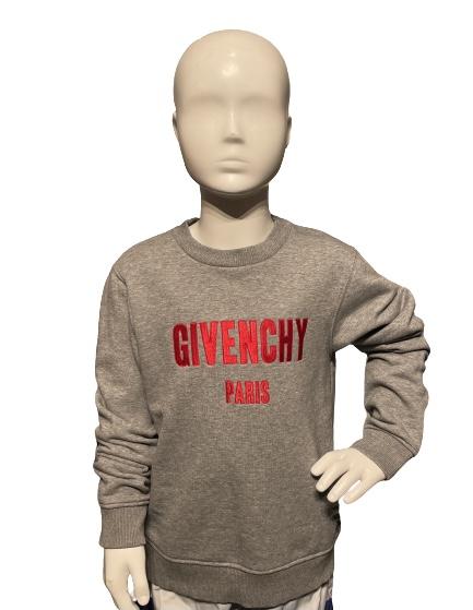 Givenchy Paris Grey Unisex Logo Embroidered Crewneck Sweatshirt, Age 8 - V & G Luxe Boutique