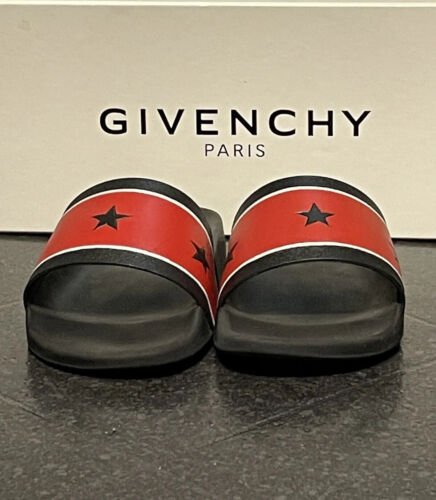 Givenchy Stars & Stripes Red & Black Sliders UK 5 - V & G Luxe Boutique