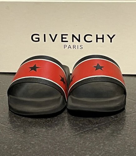Givenchy Stars & Stripes Red & Black Sliders UK 5 - V & G Luxe Boutique