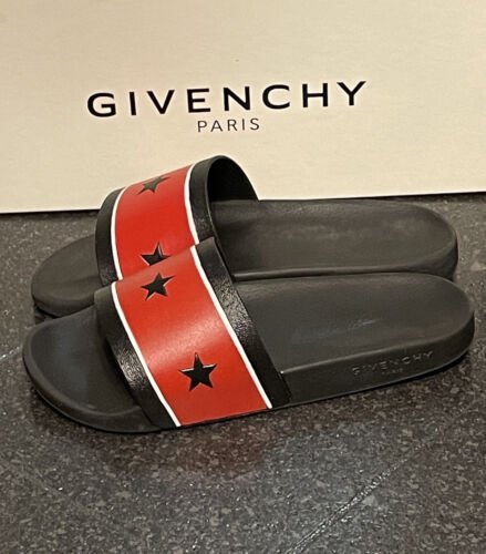 Givenchy Stars & Stripes Red & Black Sliders UK 5 - V & G Luxe Boutique