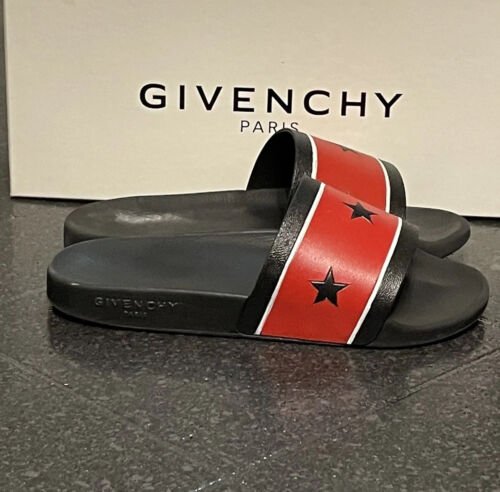 Givenchy Stars & Stripes Red & Black Sliders UK 5 - V & G Luxe Boutique