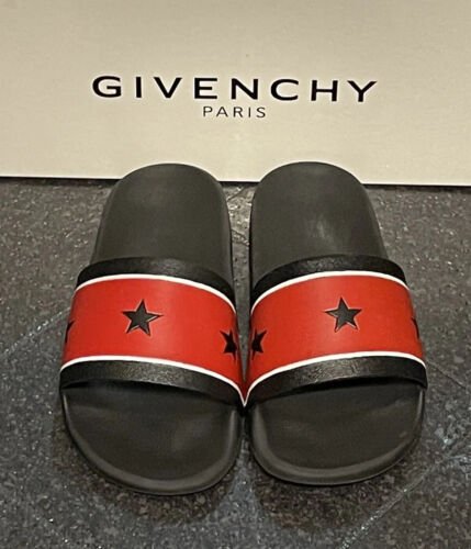 Givenchy Stars & Stripes Red & Black Sliders UK 5 - V & G Luxe Boutique