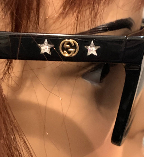 Gucci Black GG Logo Crystal Star Sunglasses - V & G Luxe Boutique