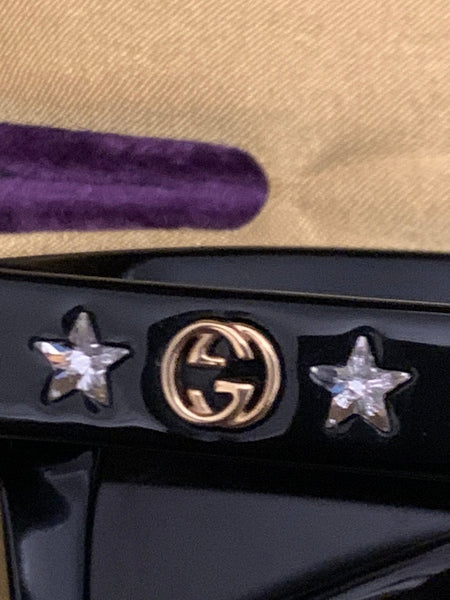 Gucci Black GG Logo Crystal Star Sunglasses - V & G Luxe Boutique