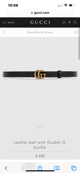 Gucci Black Interlocking GG Black Gold Tone Leather Belt - V & G Luxe Boutique