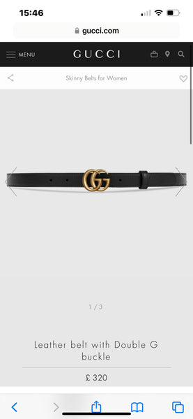 Gucci Black Interlocking GG Black Gold Tone Leather Belt - V & G Luxe Boutique