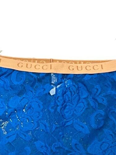 Gucci Blue Floral Lace Tights Size Small - V & G Luxe Boutique