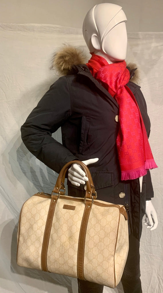Gucci Boston Joy GG Supreme Beige Brown Canvas Bag – V & G Luxe Boutique