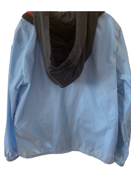 GUCCI Boys Blue Webbed Windbreaker Hooded Lightweight Jacket 10 Yrs - V & G Luxe Boutique