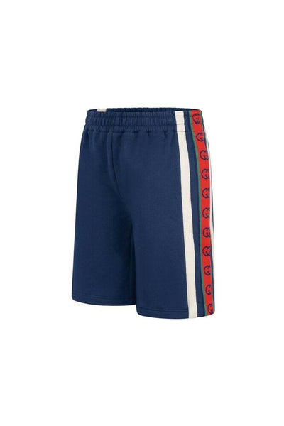 GUCCI Boys Navy Blue GG Logo Shorts Size Age 36 Months 3 Years - V & G Luxe Boutique
