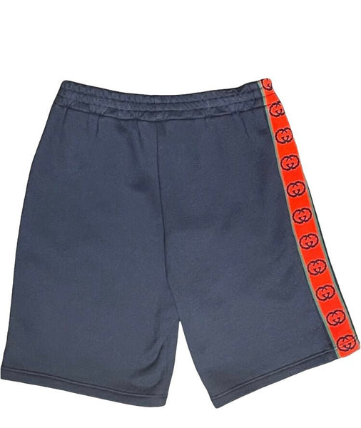 GUCCI Boys Navy Blue GG Logo Shorts Size Age 36 Months 3 Years - V & G Luxe Boutique