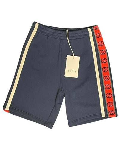 GUCCI Boys Navy Blue GG Logo Shorts Size Age 36 Months 3 Years - V & G Luxe Boutique