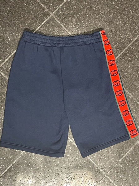 GUCCI Boys Navy Blue GG Logo Shorts Size Age 36 Months 3 Years - V & G Luxe Boutique