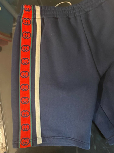 GUCCI Boys Navy Blue GG Logo Shorts Size Age 36 Months 3 Years - V & G Luxe Boutique