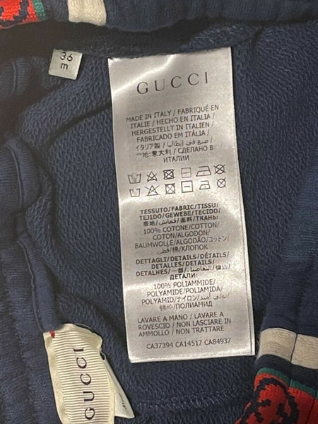 GUCCI Boys Navy Blue GG Logo Shorts Size Age 36 Months 3 Years - V & G Luxe Boutique