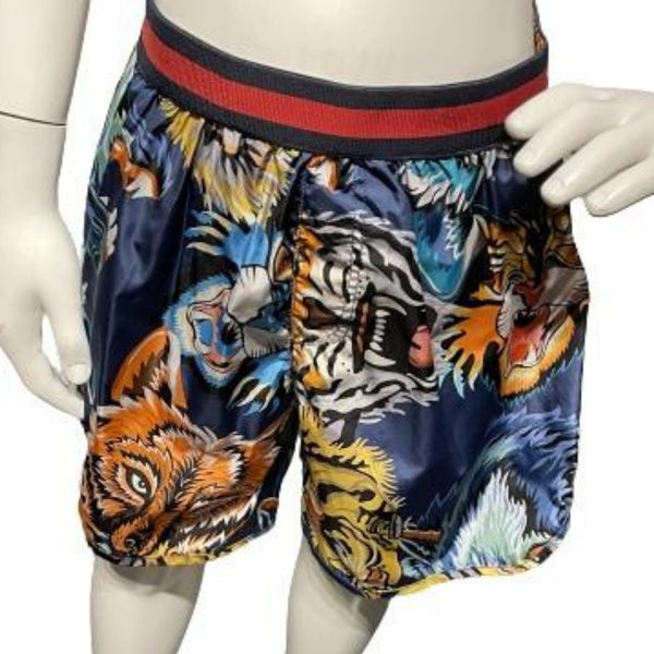 Gucci Boys Wild Tiger & Wolf Print Swimming Trunks, Age 10 - V & G Luxe Boutique