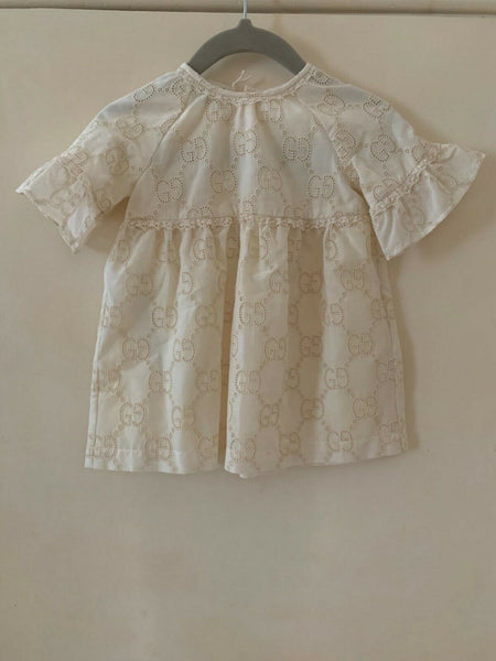 Gucci Brand New Baby Girls Micro GG Natural White Age 3/6 Months - V & G Luxe Boutique