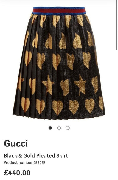 Gucci Brand New Black & Gold Skirt Age 12 Or UK 8/10 - V & G Luxe Boutique