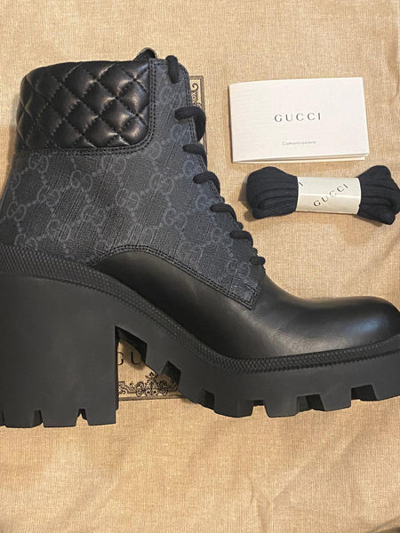 Gucci Brand New GG Black Supreme Boots - V & G Luxe Boutique