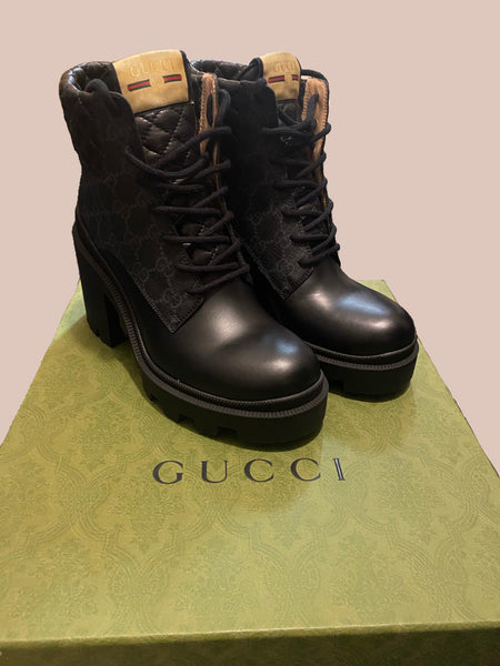 Gucci Brand New GG Black Supreme Boots - V & G Luxe Boutique