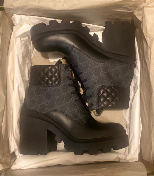 Gucci Brand New GG Black Supreme Boots - V & G Luxe Boutique