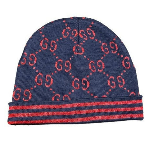 Gucci Brand New Girls Blue & Red GG Logo Hat, Size Medium (Age 7-9) - V & G Luxe Boutique