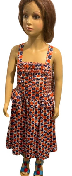 Gucci Brand New Girls Poplin Fruit Ruffle Logo Dress, Age 12 - V & G Luxe Boutique