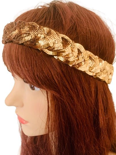 Gucci Brand New Gold Sequinned Hairband, One Size - V & G Luxe Boutique