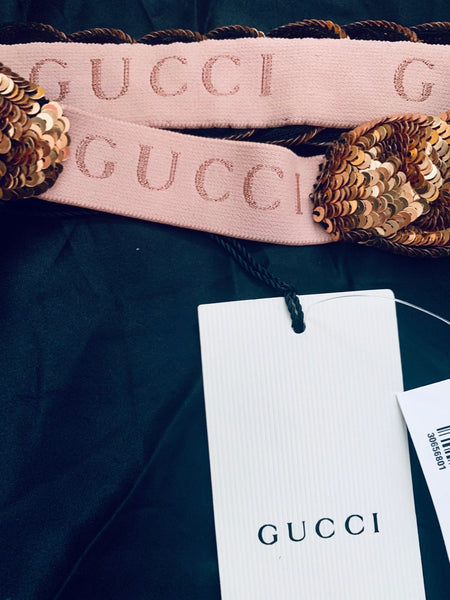 Gucci Brand New Gold Sequinned Hairband, One Size - V & G Luxe Boutique