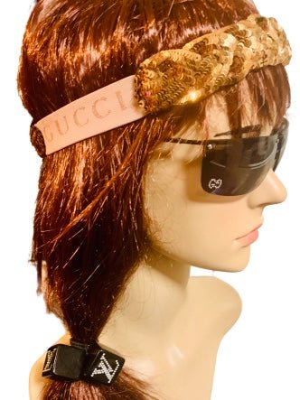 Gucci Brand New Gold Sequinned Hairband, One Size - V & G Luxe Boutique