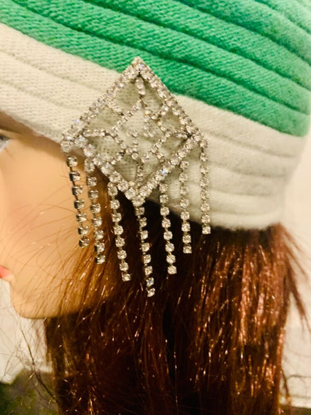 Gucci Brand New Green Jewelled Crystal Charm Joan Hair Turbun size M - V & G Luxe Boutique