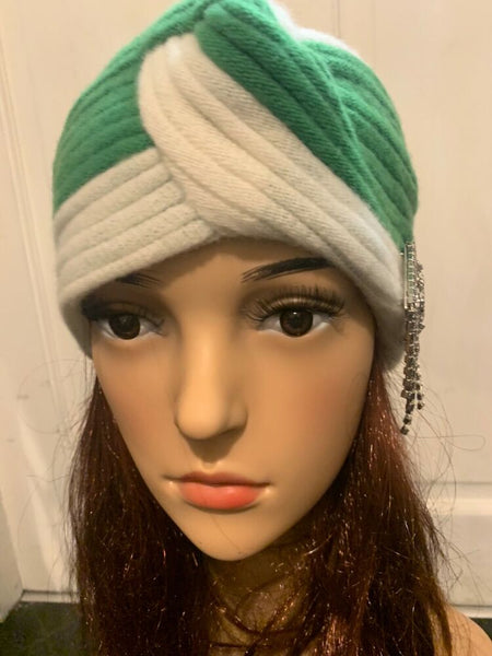 Gucci Brand New Green Jewelled Crystal Charm Joan Hair Turbun size M - V & G Luxe Boutique