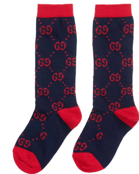 Gucci Brand New Kids Unisex GG Print Socks, 8.5-11 - V & G Luxe Boutique