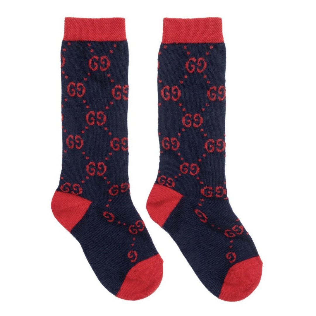 Gucci Brand New Kids Unisex GG Print Socks, 8.5-11 - V & G Luxe Boutique